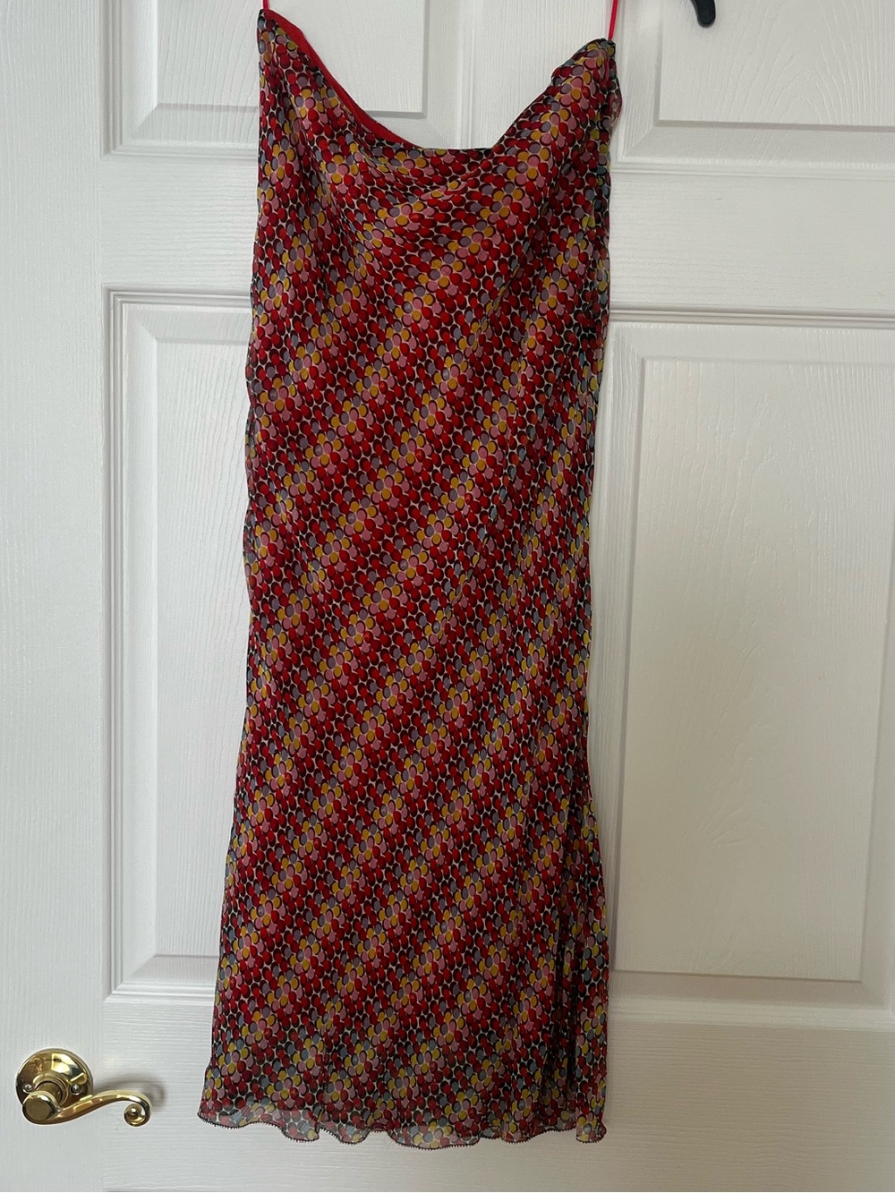 Sonia Rykiel Red Floral Slip Midi Skirt size 38